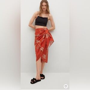 MANGO Wrap sarong print skirt! Perfect for beach wear!